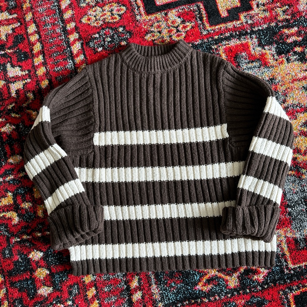 Zara Brown & Cream Sweater